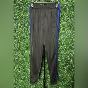 Adidas Boys 3-Stripe Jogger Pants in Black with Blue Stripes